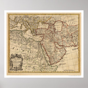 Affiche Carte Turquie Perse Arabie - 1721