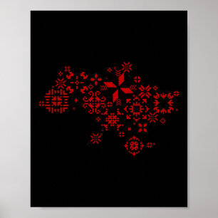 Affiche Carte Ukraine - Broderie au fil - Broderie ukraini
