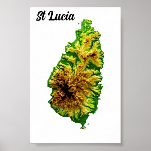 Affiche Carte verte de l'affiche de Sainte-Lucie