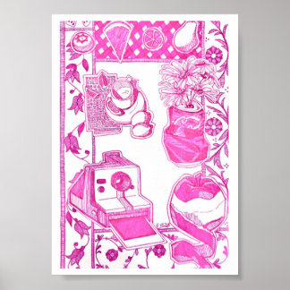 Affiche Carte vierge magenta