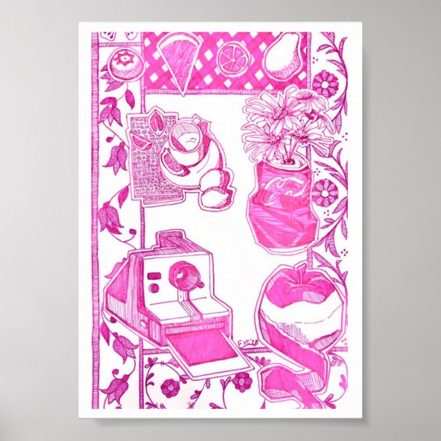 Affiche Carte vierge magenta (Devant)