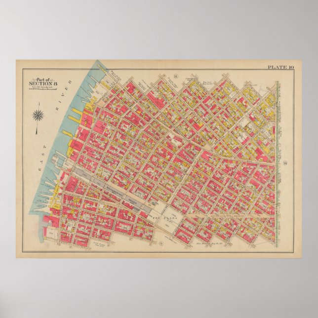 Affiche Carte vintage Brooklyn | George Washington Bromley (Devant)