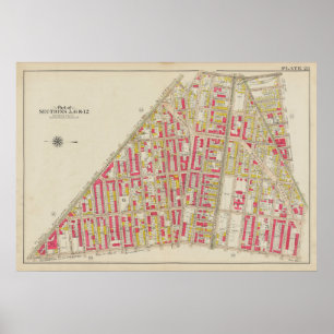 Affiche Carte vintage Brooklyn George Washington Bromley
