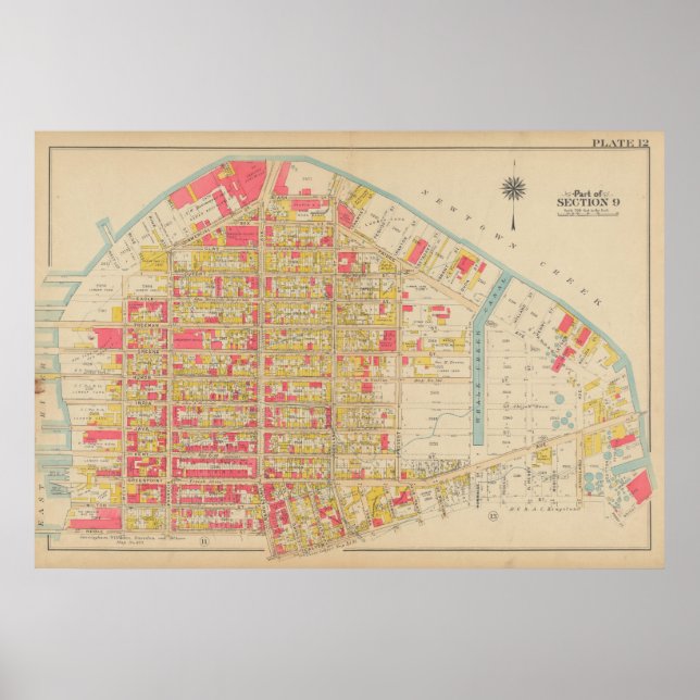 Affiche Carte vintage Brooklyn | George Washington Bromley (Devant)