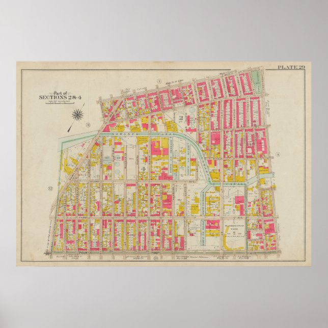 Affiche Carte vintage Brooklyn | George Washington Bromley (Devant)