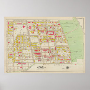 Affiche Carte vintage Brooklyn George Washington Bromley