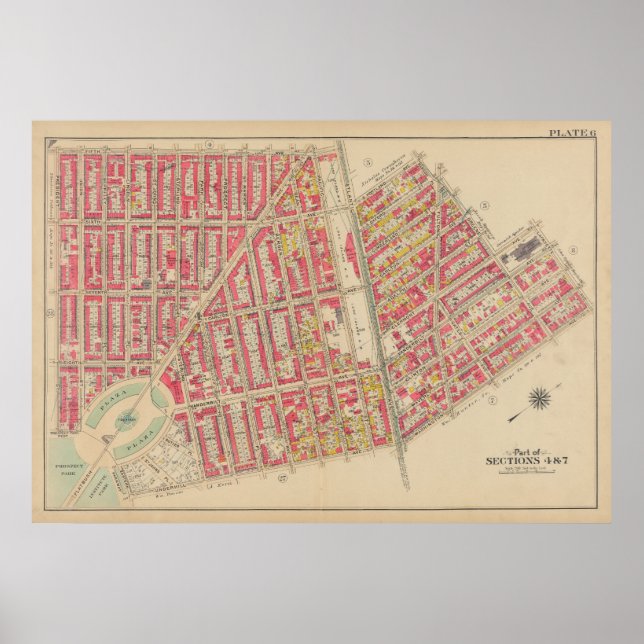 Affiche Carte vintage Brooklyn | George Washington Bromley (Devant)