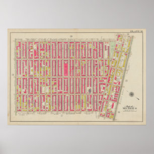 Affiche Carte vintage Brooklyn George Washington Bromley