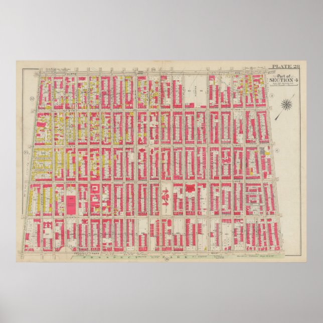 Affiche Carte vintage Brooklyn | George Washington Bromley (Devant)