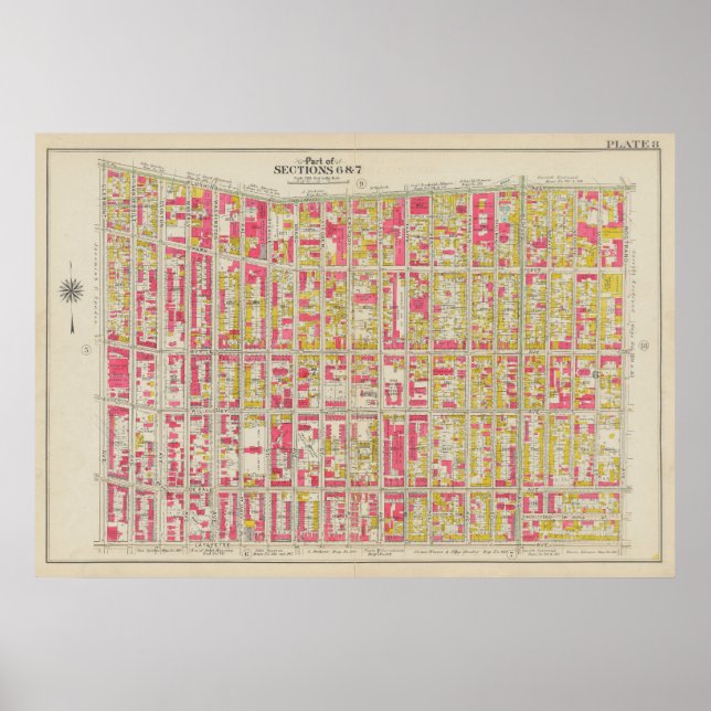Affiche Carte vintage Brooklyn | George Washington Bromley (Devant)