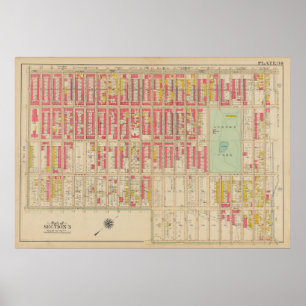 Affiche Carte vintage Brooklyn George Washington Bromley