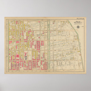 Affiche Carte vintage Brooklyn George Washington Bromley