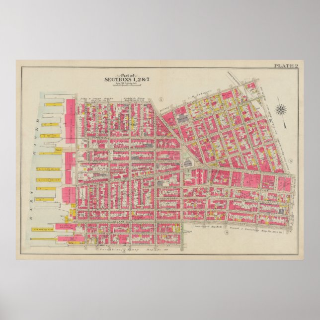 Affiche Carte vintage Brooklyn | George Washington Bromley (Devant)