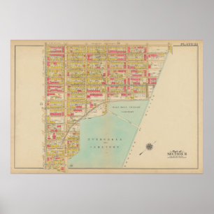 Affiche Carte vintage Brooklyn George Washington Bromley