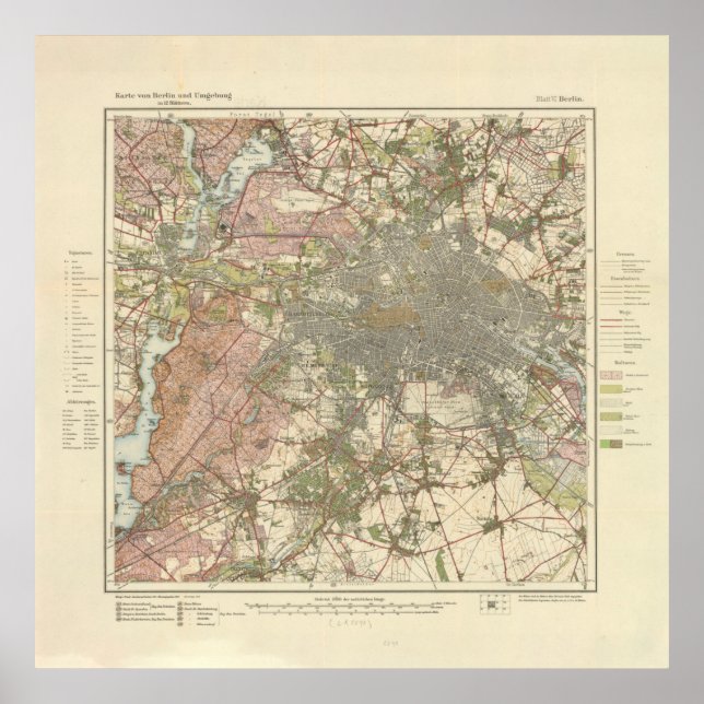 Affiche Carte vintage de Berlin Allemagne (1913) 2 (Devant)