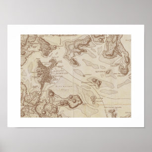 Affiche Carte vintage de Boston