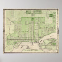 Carte vintage de Davenport Iowa (1875)
