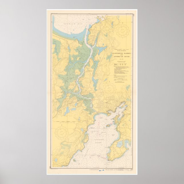 Affiche Carte vintage de Gloucester MA (1949) (Devant)