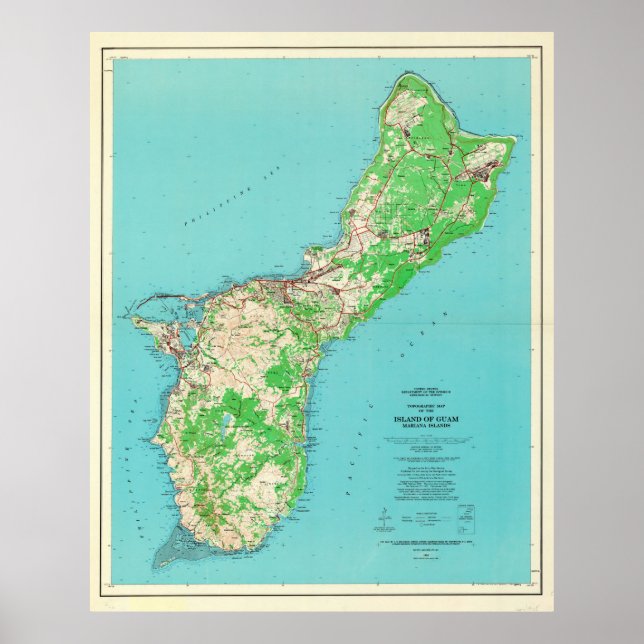 Affiche Carte vintage de Guam (1965) (Devant)