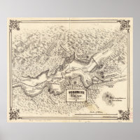 Carte vintage de la vallée de Yosemite (1879)