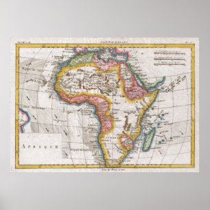 Affiche Carte vintage de l'Afrique (1780)