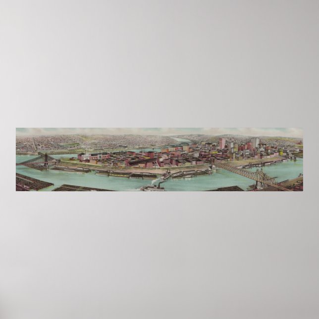 Affiche Carte vintage de Pittsburgh PA (1904) (Devant)