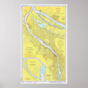Affiche Carte vintage de Portland OU (1974)