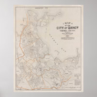 Carte vintage de Quincy MA (1901)