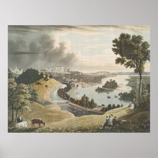 Affiche Carte vintage de Richmond VA (1834) (Devant)