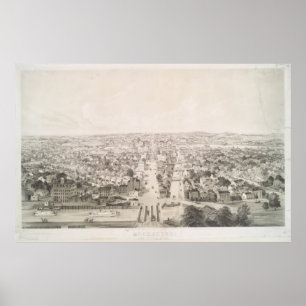 Affiche Carte vintage de Rochester NY (1854)