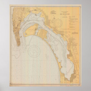 Affiche Carte vintage de San Diego CA (1935)