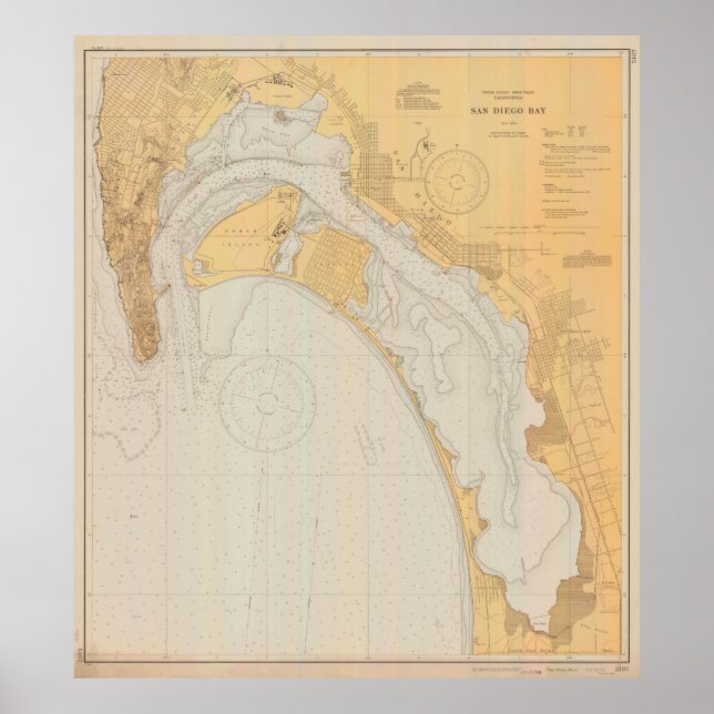 Affiche Carte vintage de San Diego CA (1935) (Devant)