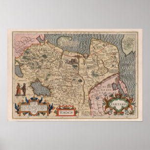 Affiche Carte Vintage de Tartarie