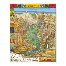 Carte vintage de Yosemite du Parc National 1931