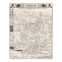 Carte vintage de Yosemite Parc National 1931