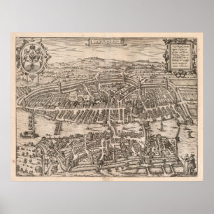 Affiche Carte vintage de Zurich Suisse (1581)