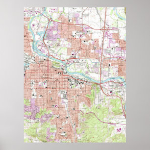 Affiche Carte vintage d'Eugene Oregon (1967)