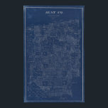 Affiche Carte Vintage du comté de Hunt, Texas 1894<br><div class="desc">Hunt Co., Texas (1894) est une carte de comté vintage rendue sur un riche arrière - plan bleu foncé, offrant une vue frappante et élégante de cette région du Texas oriental à la fin du 19ème siècle. La cartographie détaillée comprend les villes, les chemins de fer, les rivières et les...</div>