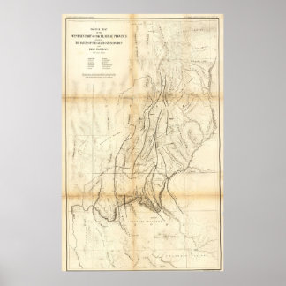 Affiche Carte vintage du Grand Canon 1883