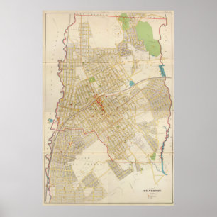 Affiche Carte vintage du Mont Vernon NY (1893)