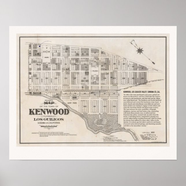 Affiche Carte vintage Kenwood California (Devant)