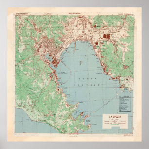Affiche Carte vintage La Spezia Italie (1943)