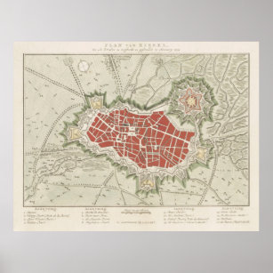 Affiche Carte vintage Lille France (1794)