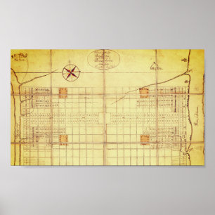 Affiche Carte vintage, présentation originale - Philadelph