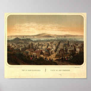 Affiche Carte vintage Retro San Francisco