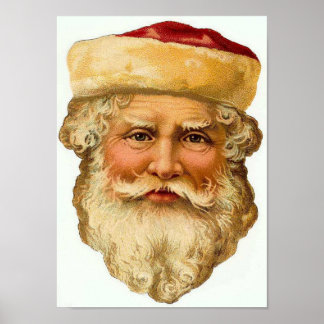 Affiche Carte Vintage Santa Claus