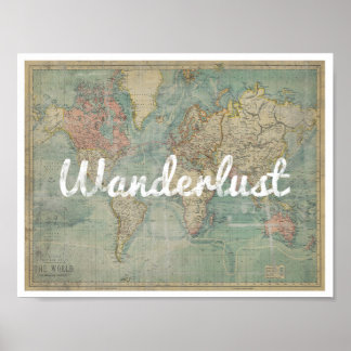 Affiche Carte Vintage Wanderlust