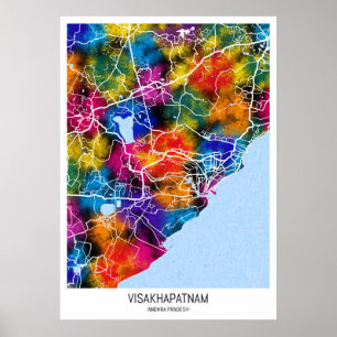 Affiche Carte Visakhapatnam Andhra Pradesh
