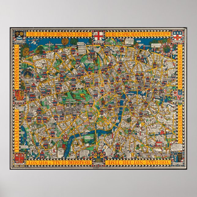 Affiche Carte Wonderground de la ville de Londres (Devant)