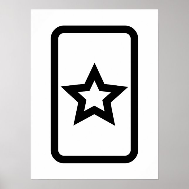 Affiche Carte Zener | Hollow 5 Pointed Star (Devant)